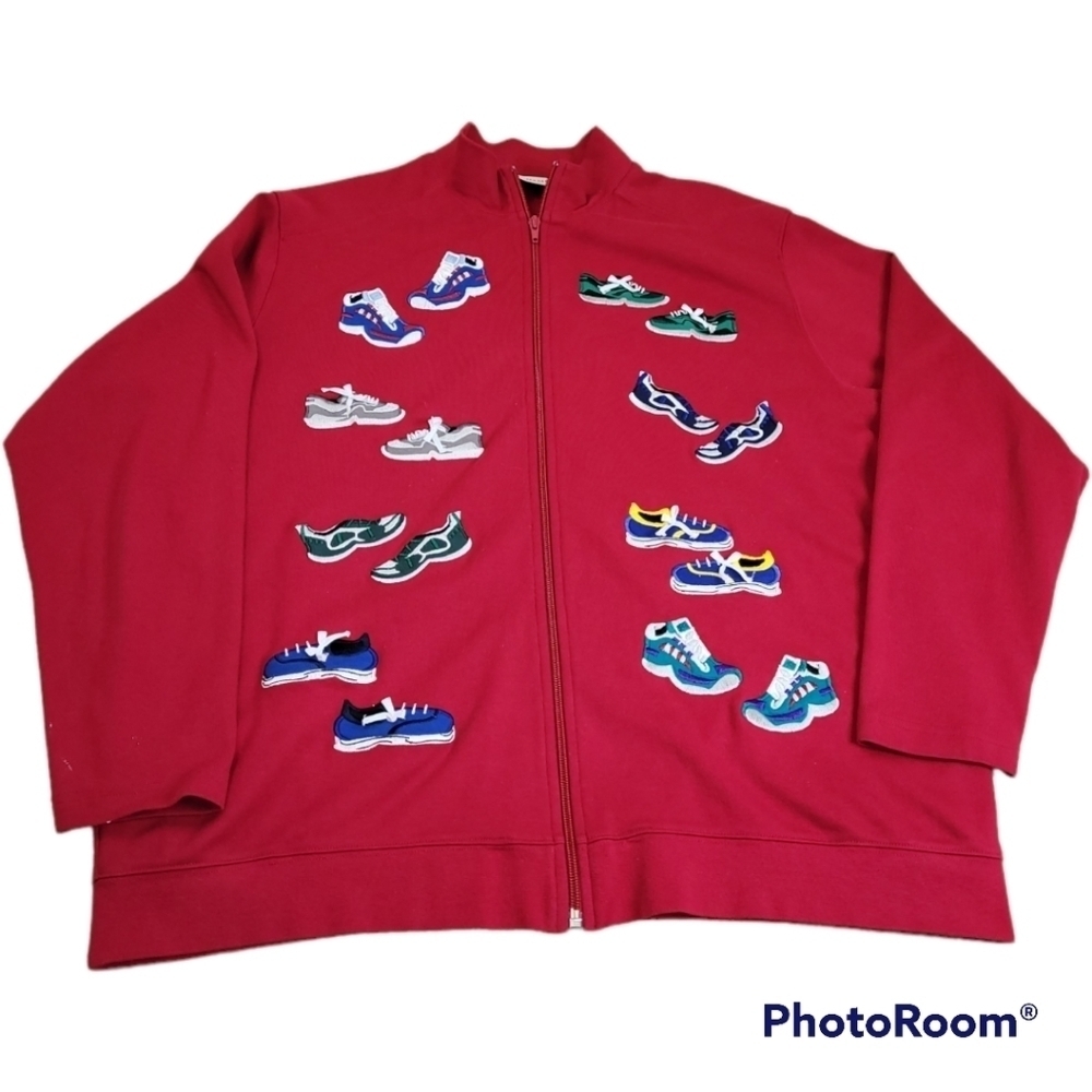 Bechamel Women's large Red Cardigan Sneakers Vintage